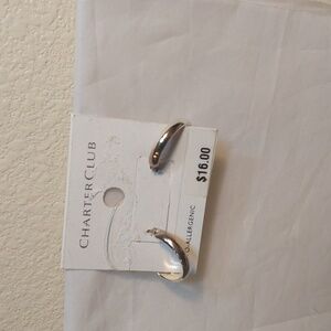 Charter‎ CLUB NEW HOOP SILVER EARRINGS